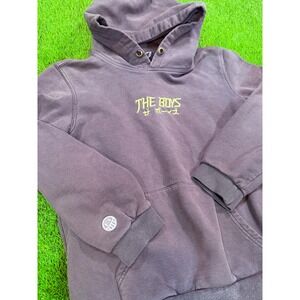 The Boys Anime Graphic Hoodie Youth Large Faded Black Neon Back Print